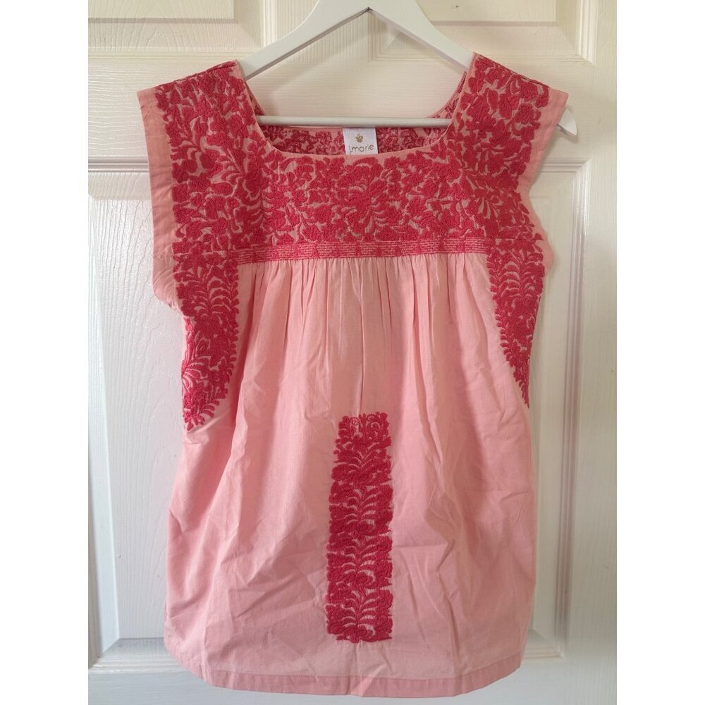 J. Marie Women's Pink Embroidered Lightweight Blouse Sleeveless Size S - Picture 4 of 14